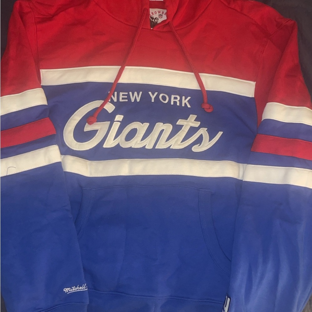 Mitchell & Ness Giants Red and Blue Hoodie. PLEASE READ ABOUT THE SIZING!!